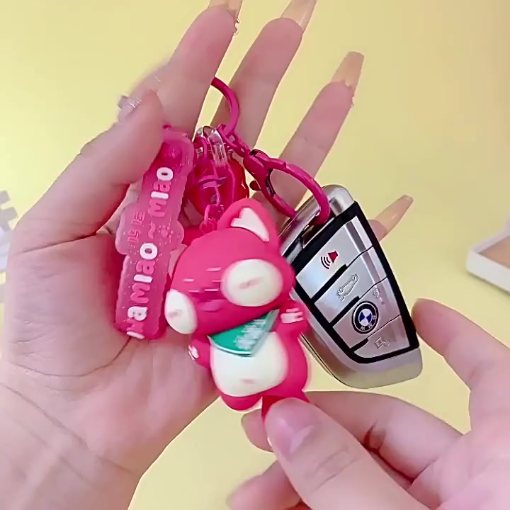 pinkcool-พวงกุญแจ-จี้ตุ๊กตาการ์ตูนแมวน่ารัก-สําหรับห้อยกระเป๋าเป้สะพายหลัง