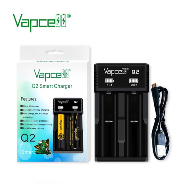 ราคาและรีวิวVapcell Q2 เครื่องชาร์จถ่าน3.7V ของแท้