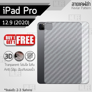 ซื้อ 1 แถม 1 ฟรี!! ฟิล์มหลัง กันรอย สำหรับ iPad Pro 12.9 นิ้ว 2020 ลายเคฟล่า สีใส ฟิล์มหลังเครื่อง - Back Film Protector