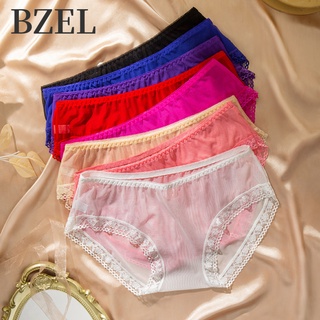 Bzel ชุดชั้นในสตรี ชุดชั้นในโปร่งใส กางเกงในไร้รอยต่อ กางเกงในเซ็กซี่ ระบายอากาศ กางเกงในลูกไม้ เซ็กซี่