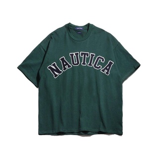 Nautica เสื้อยืดแขนสั้นผ้าฝ้ายพิมพ์ลายโลโก้นาวติก้า 300 กรัม