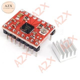 พร้อมส่ง! A4988 Stepping Motor Driver มอเตอร์ ไดรเวอร์ สีแดง4988 Stepper Motor Driver Module (for 3D Printer) + Heatsink