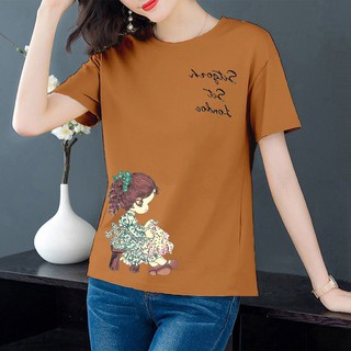 AN Shop เสื้อแฟชั่นผู้หญิง แขนสั้น สไตล์เกาหลี สวมใส่สบาย [พร้อมส่ง][เก็บเงินปลายทาง]