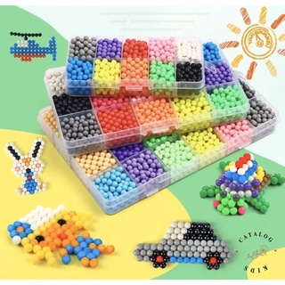 🌺ลูกปัดวิเศษDIY🌺 ​ของเล่นเด็กเม็ดๆ มีแม่พิมพ์ให้หลายแบบ15สี เม็ดบีดส์เสริมทักษะ ตัวต่อเลโก้ และตัวต่อเสริมทักษะ