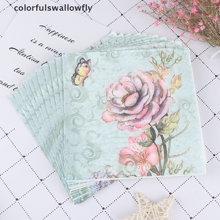Colorfulswallowfly 20PCS Napkins paper Decoupage Tissue Flowers Wedding Birthday DIY Decoration CSF