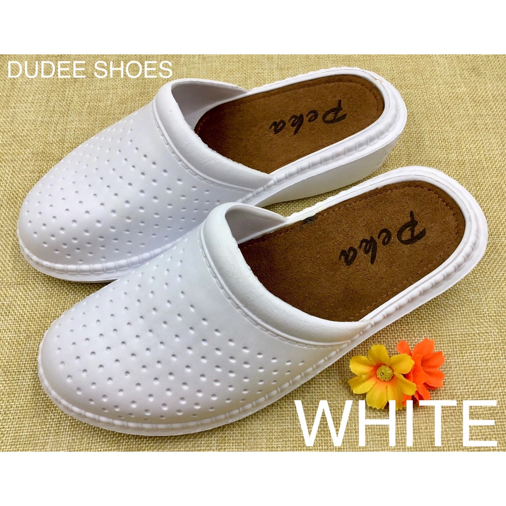 ภาพหน้าปกสินค้ารองเท้าหัวโตสีขาว (SIZE 36-41) PEKA รองเท้ายาง จากร้าน kaiklongsan บน Shopee