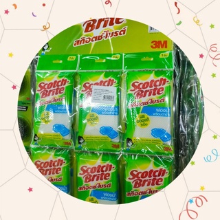 (พร้อมส่ง) Scotch Brite สก๊อตช์ไบรต์ สก็อตไบรท์ ฟองน้ำหุ้มตาข่าย ฟองน้ำล้างจาน ฟองน้ำล้างแก้ว 1 แผง*12 ชิ้น