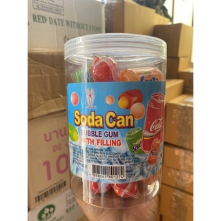 หมากฝรั่งโซดาแคนมีไส้(Bubble gum Soda Can) 1 กระปุก 30 ชิ้น