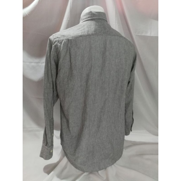 uniqlo-brand-2nd-hand-bk1-เสื้อเชิ้ตแขนยาวผ้าลินินผสมผ้าฝ้าย-linen-blend-ลินิน63-ฝ้าย37-sizel-แท้มือสองกระสอบนำเข้า