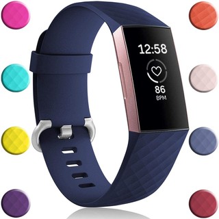 Fitbit Charge 4 รูปแบบเพชรเปลี่ยนสายรัดข้อมือซิลิโคนติดตามวงเข้ากันได้กับ Fitbit Charge 3