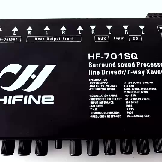 hifine-ปรีแอมป์-7แบน-แยกซับ-เบสแน่น-กลางชัด-ปรับติดมือ-เครื่องเสียงรถ-ปรีรถยนต์-hf-701sq-วอลลุ่มกันฝุ่นอย่างดี-ปรีแอมป์ร