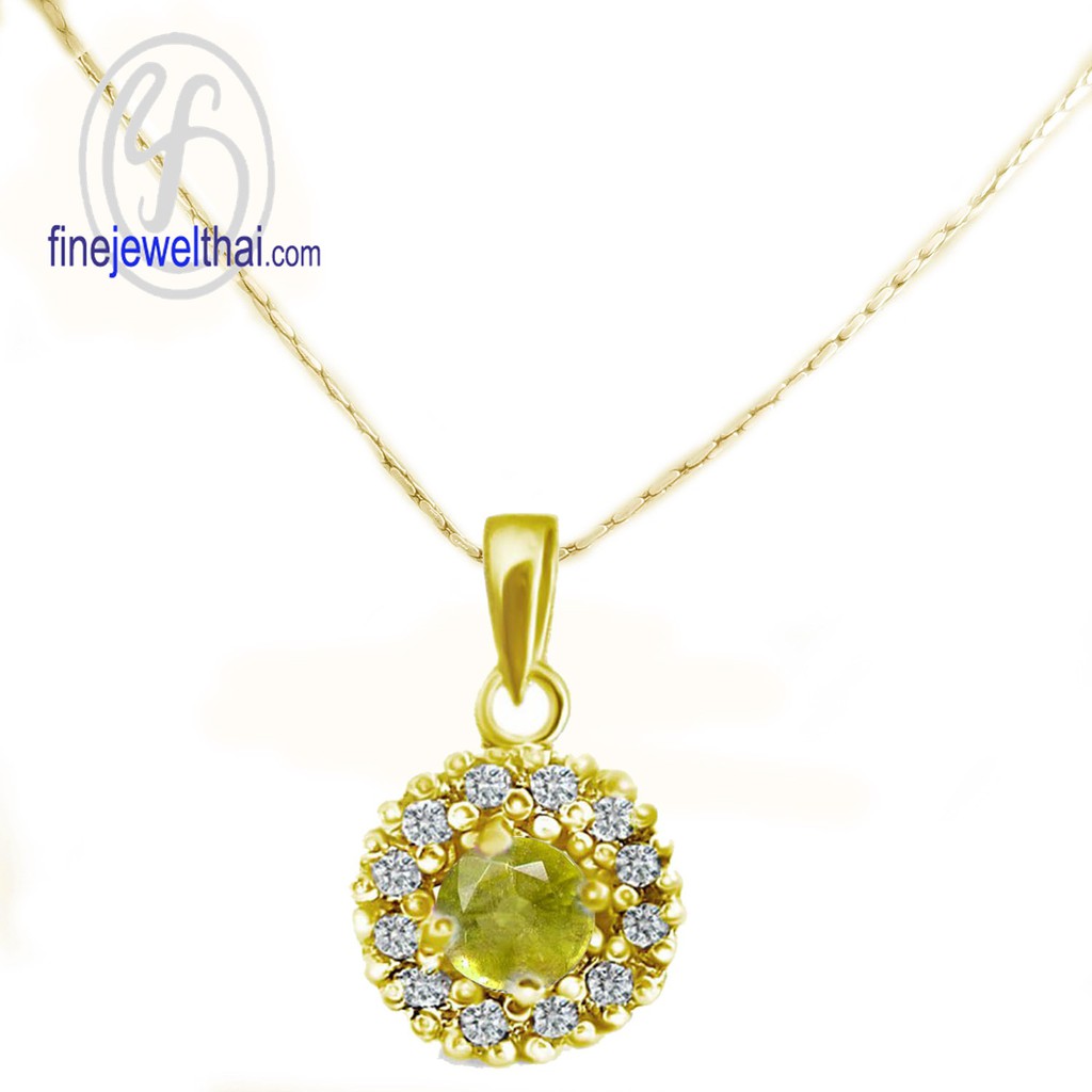 finejewelthai-จี้บุษราคัม-บุษราคัม-จี้พลอย-พลอยประจำเดือนเกิด-yellow-sapphire-silver-pendant-birthstone-p1081yl00e