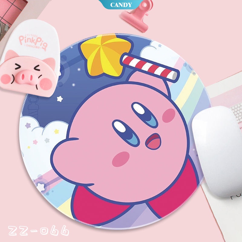 sanrio-kawaii-แผ่นรองเมาส์-หนัง-pu-ลายการ์ตูน-star-kirby-ขนาด-22-ซม-สําหรับเล่นเกมคอมพิวเตอร์-สํานักงาน-can