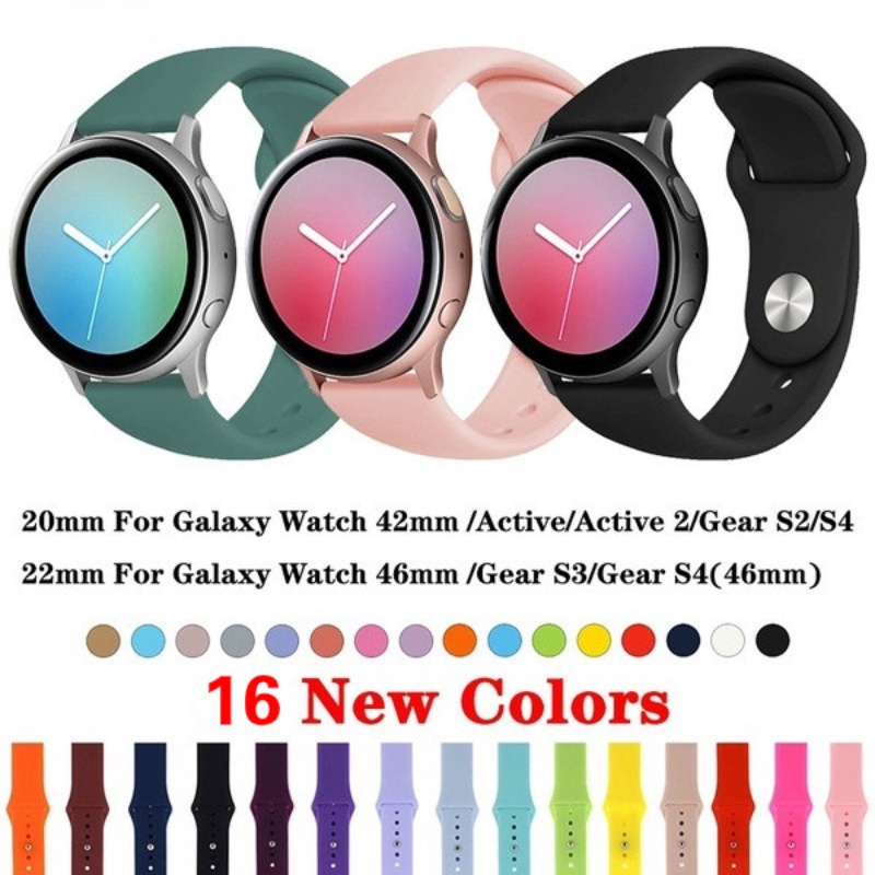 ภาพหน้าปกสินค้าสายนาฬิกาข้อมือซิลิโคน 18 มม. 20 มม. 22 มม. สําหรับ Samsung Galaxy Watch 42 มม. 46 มม. Active 2/Huawei Gt/Gt 2