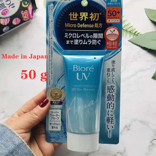 ภาพขนาดย่อของสินค้าMade in Japan Biore UV Aqua Rich SPF50++PA++ ขนาด 50 กรัม ของแท้นำเข้าจากญี่ปุ่น 100% บิโอเร ครีมกันแดด กันแดด บำรุงผิวห