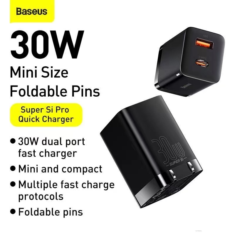 baseus-หัวปลั๊ก-2-port-ชาร์จเร็ว-30w-speed-dual-qc3-0-quick-charger-ขา