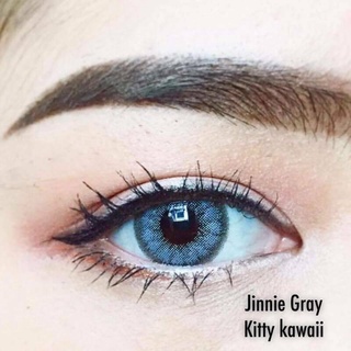 Jinnie Gray สีเทา Kitty Kawaii คอนแทคเลนส์ คอนแทคเลนส์สีรายเดือน ค่าอมน้ำสูง ค่าสายตา สายตาสั้น ตาฝรั่ง โทนฝรั่ง สายฝอ