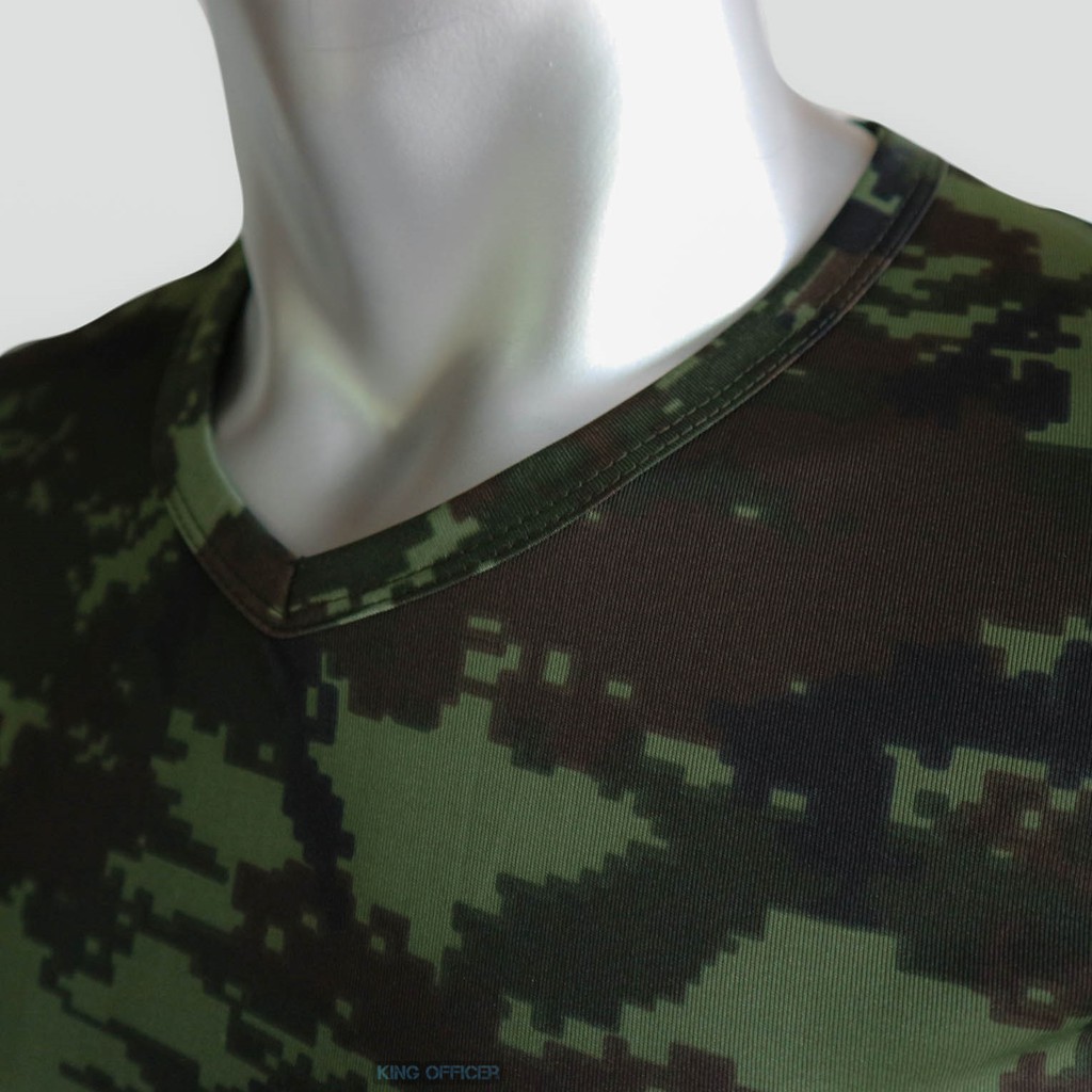 ภาพสินค้าเสื้อยืดทหาร กองทัพบก ทบ เสื้อยืดลายพราง เขียวขี้ม้า คอวี (แบรนด์ KING OFFICER A031) จากร้าน thai_army_shop บน Shopee ภาพที่ 5