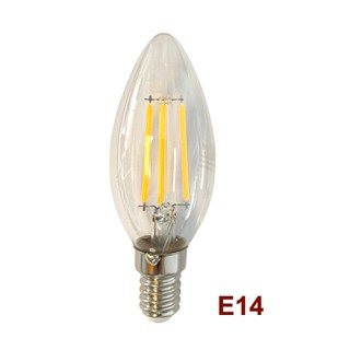 หลอดจำปา LED ขั้ว E14 แก้วใส 4W แสงวอร์ม