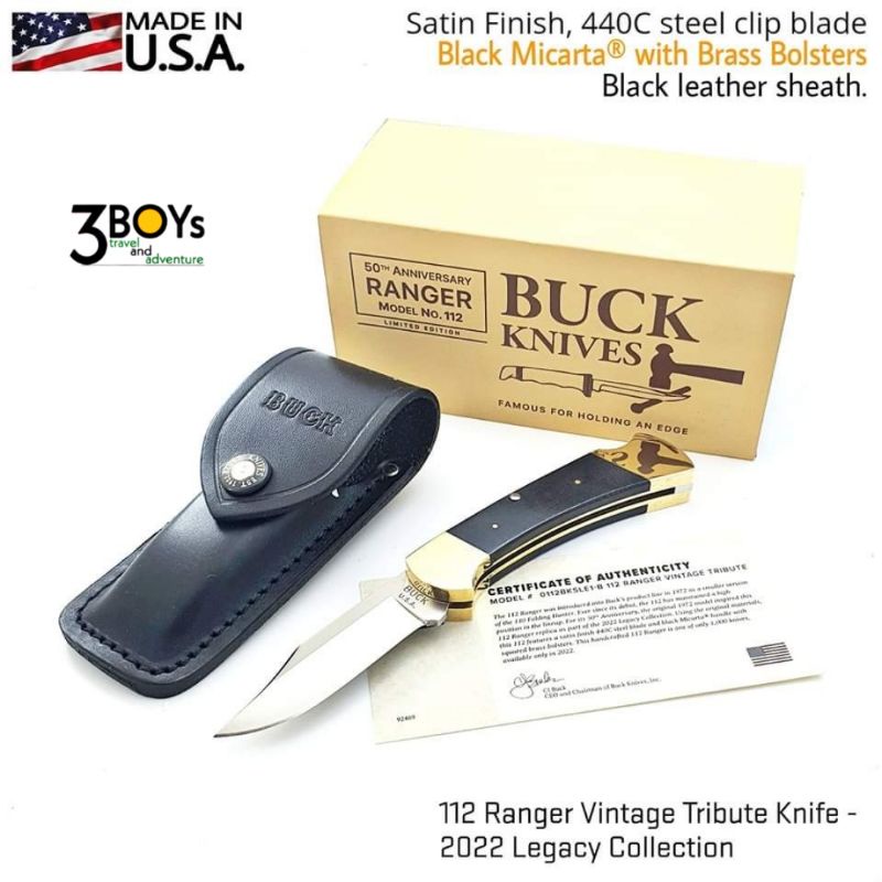 มีด-buck-รุ่น-112-ranger-vintage-tribute-knife-2022-legacy-collection-ผลิตเพียง-1-000-ด้ามเท่านั้น-made-in-the-u-s-a