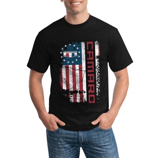 GILDAN เสื้อยืด ผ้าฝ้าย 100% พิมพ์ลายธงชาติฮิปสเตอร์ Chevy Camaro U.S.A หลายสีS-5XL