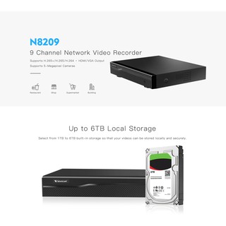 สินค้า 【VSTARCAM】NVR N8209 / 9 Channel Network Video Recorder กล่องบันทึกสำหรับกล้องวงจรปิด