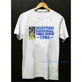 ฝ้ายเสื้อยืดพิมพ์ลายใหม่ เสื้อยืด ลาย Scottish National Maradona สําหรับผู้ชาย และผู้หญิงs-5xl