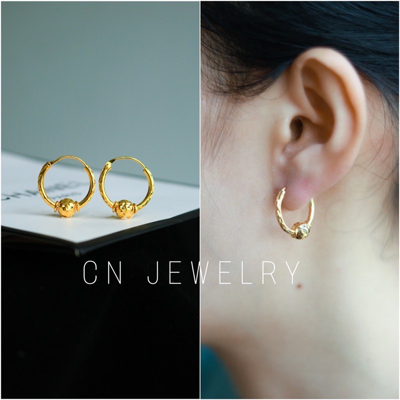 ต่างหูห่วงทอง-ตุ้มเตี่ยว-14mm-รุ่นo5-1คู่-cn-jewelry-earings-ตุ้มหู-ต่างหูแฟชั่น-ต่างหูเกาหลี-ต่างหูทอง