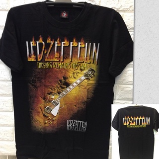 [100% Cotton] เสื้อยืดแขนสั้นลําลอง พิมพ์ลายวงร็อค Led Zeppelin สีดํา พลัสไซซ์ ไซซ์ XS-3XL ของขวัญวันเกิด สําหรับผู้ชาย