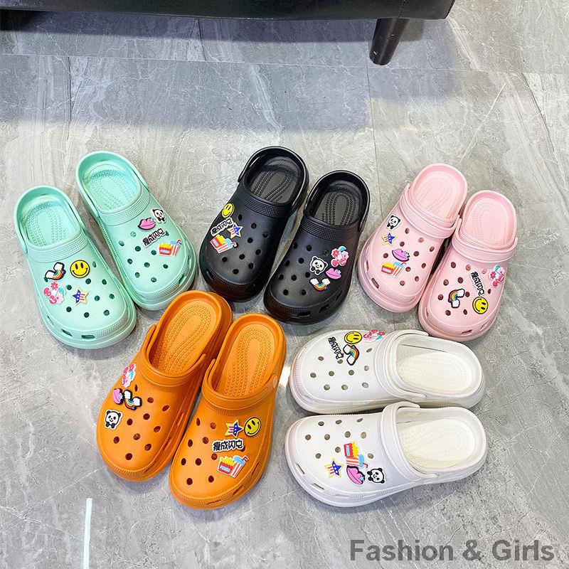 ภาพสินค้า6cm รองเท้าสไตล์เกาหลี รองเท้าหัวโต แบบสวมรัดส้น รองเท้ารุ่นแม่ชมพู่ สีสันสดใส พื้นนิ่มใส่สบาย จากร้าน ddurianav53 บน Shopee ภาพที่ 4