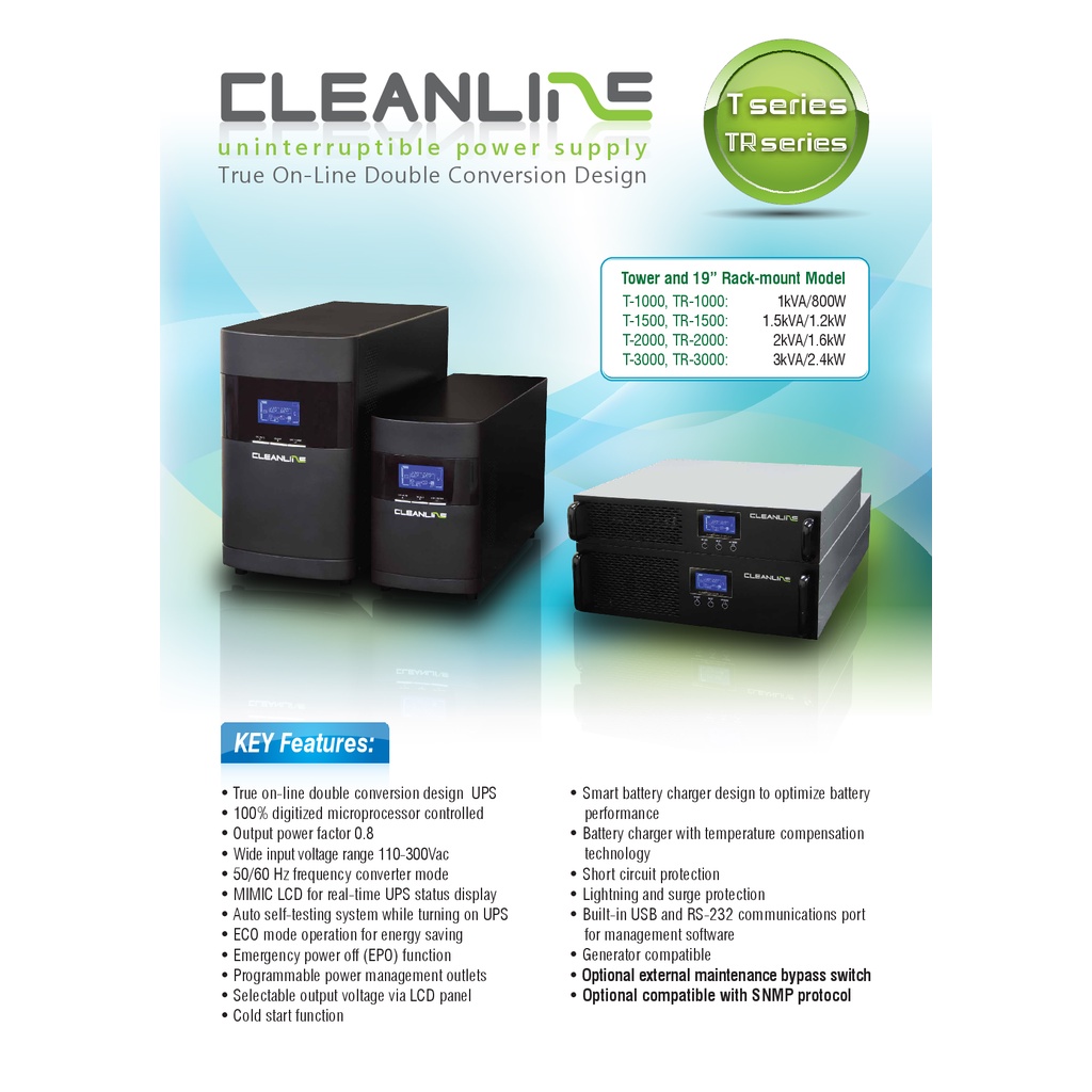 ups-cleanline-tr-1000-1000va-800w-เครื่องสำรองไฟ-ของแท้-100