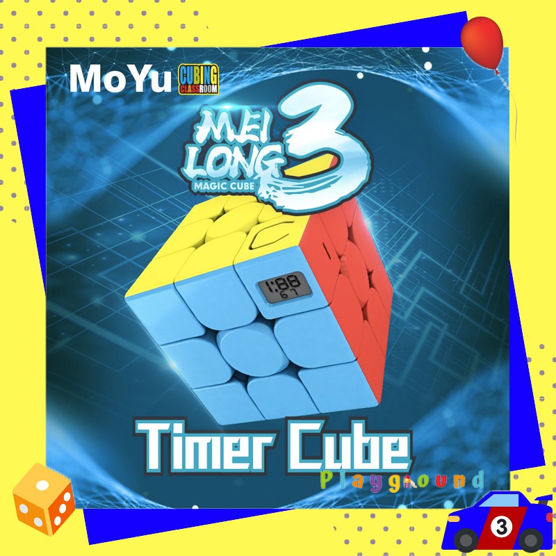 รูบิค-ลูกบาศก์-3x3x3-มีเครื่องจับเวลาในตัว-moyu-meilong-mf3-rubik-timer-cube