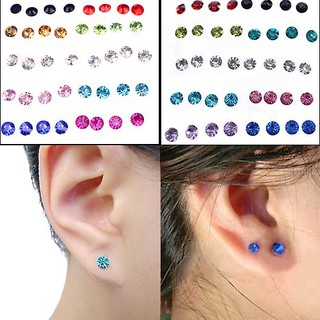 20 คู่ Rhinestone Earless Rhinestone Ear Ear Ear ต่างหูฟรี