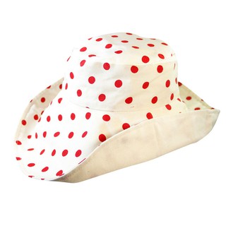 ATIPA Polka Dotti Red (Signature ATP Hat)   หมวกปีกกว้างลายจุด Classic ป้องกันแดด UV ใส่ได้ทั้งสองด้าน