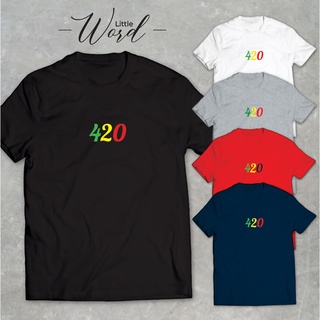 Little Word เสื้อยืดคอกลมแขนสั้นพิมพ์ลาย 420 สไตล์มินิมอล ทรงUnisex