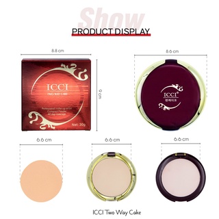 YAFU แป้งอัดแข็ง icci facial foundation powder cake แป้งพัฟผสมโสม+ไวท์เทนนิ่ง #1921