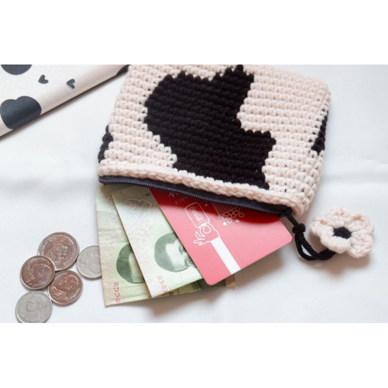 กระเป๋าสตางค์ถักไหมพรม-wallet-crochet