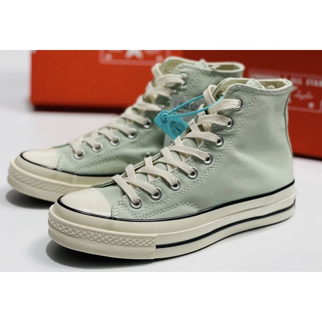 สินค้าขายดี-รองเท้าผ้าใบหุ้มข้อสีเขียวมิ้นพาสเทล-converse-firststring-1970s-repro-hi-top