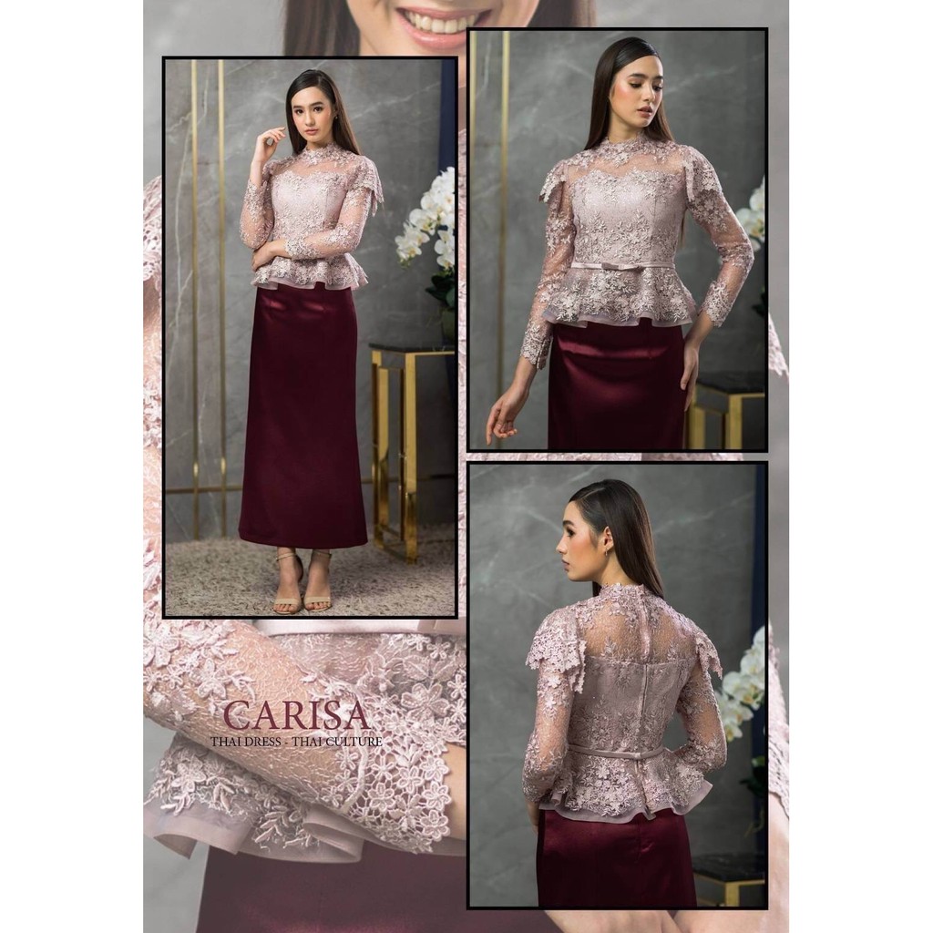 carisa-เสื้อลูกไม้-ชุดไทย-เกรดพรีเมี่ยม-สวยงาม-ซิปหลัง-มีโครงชุดให้ภายในเสื้อใส่ขึ้นมาสวยได้รูป-3978