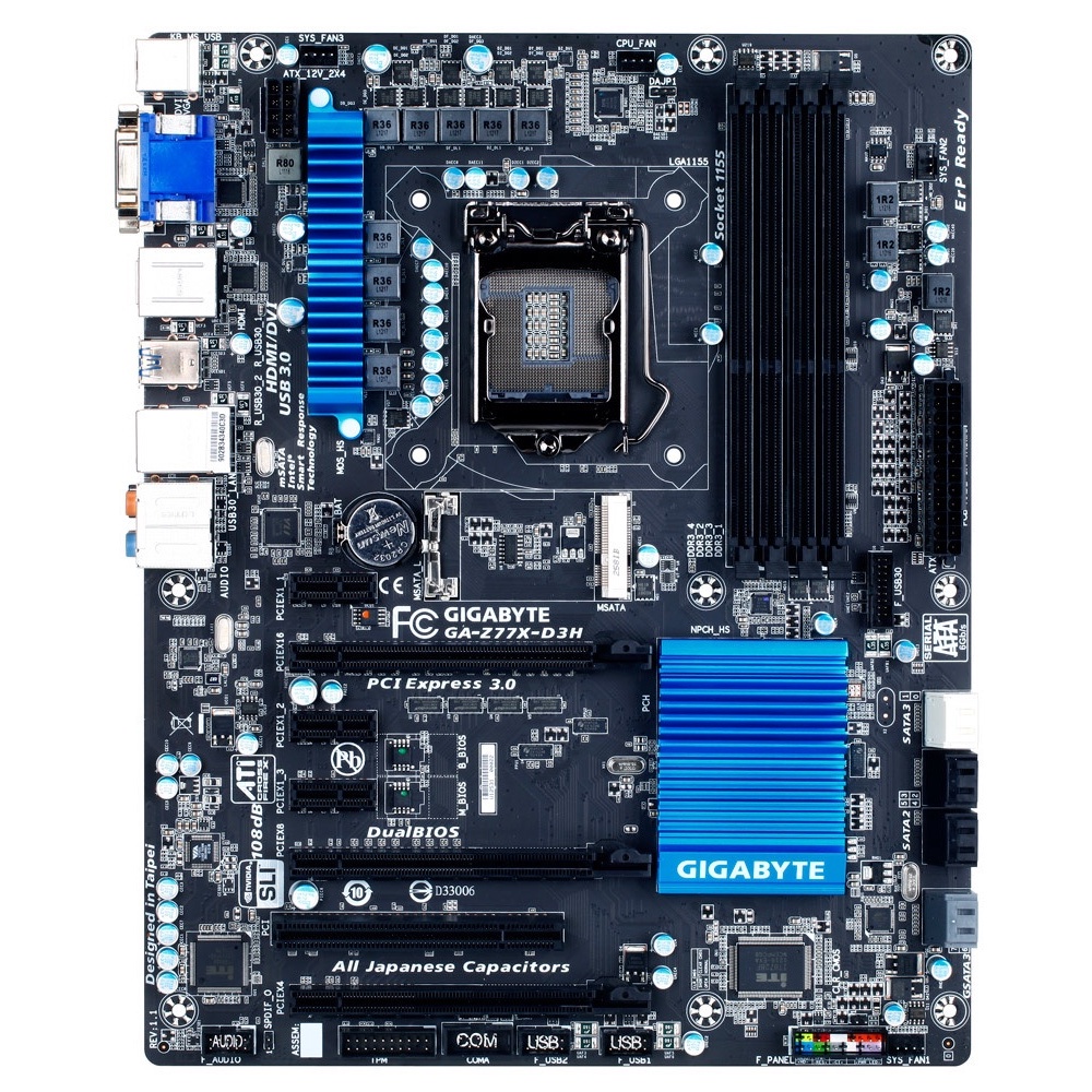 mainboard-intel-gigabyte-z77x-d3h-socket-1155-มือสอง-พร้อมส่ง-แพ็คดีมาก-แถมถ่านไบออส