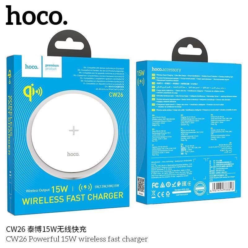 Hoco CW26 แท่นชาร์จแบบไร้สาย“ CW26 Powerful” 15W แท่นชาร์จแบบตั้งโต๊ะ ...