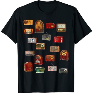 T-shirt  เสื้อยืด พิมพ์ลายกราฟฟิควิทยุ สไตล์ย้อนยุค ตลก ราคาถูก สําหรับผู้ชายS-5XL