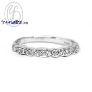 Finejewelthai-แหวนวินเทจ-แหวนเพชร-เพชรสังเคราะห์-แหวนเงินแท้-Vintage-Diamond-CZ-Silver-Ring-R1433cz