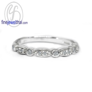 Finejewelthai-แหวนวินเทจ-แหวนเพชร-เพชรสังเคราะห์-แหวนเงินแท้-Vintage-Diamond-CZ-Silver-Ring-R1433cz