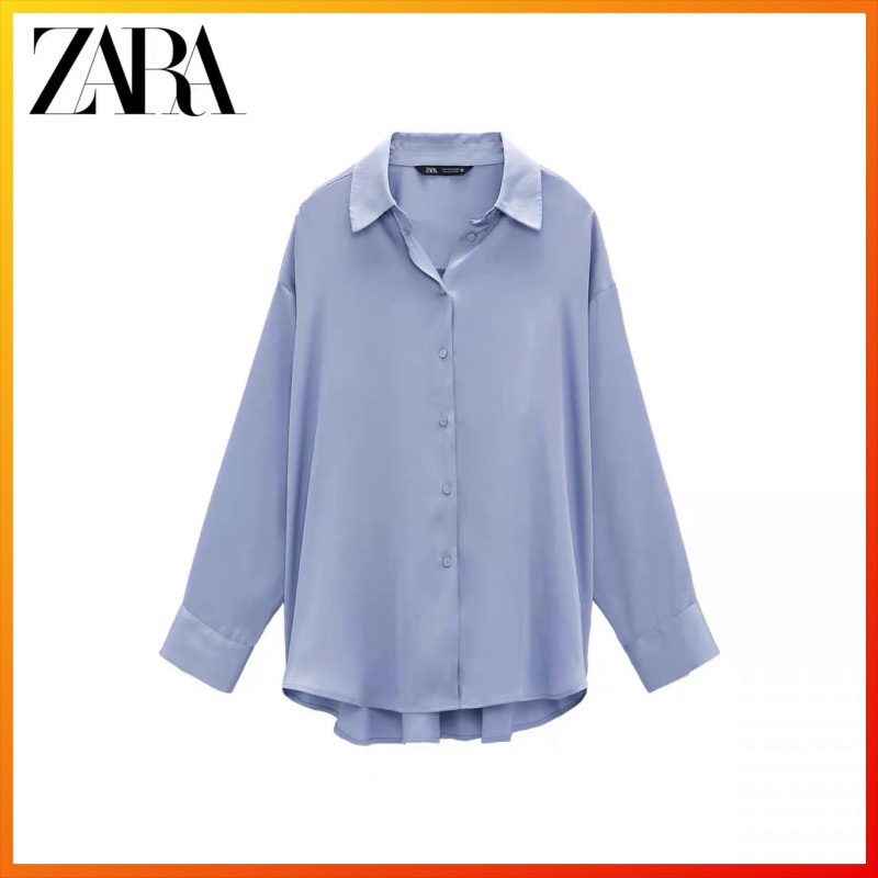 zara-เสื้อเชิ้ตแขนยาว-ผ้าซาติน-แบบเรียบ