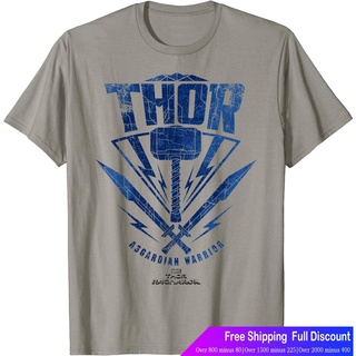 เสือยืดผู้ชาย เสื้อบอดี้โ Marvel Thor Ragnarok Asgardian Warrior Hammer Shield T-Shirt T-Shirt Mens Marvel Avengersv|/