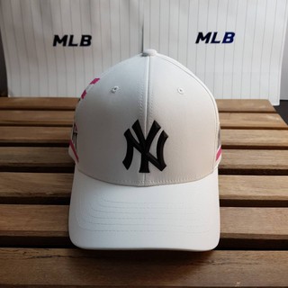 ของแท้ นำเข้าจากเกาหลี หมวก New York หมวก NY MLB YANKEES รหัส 32CPKX811 ขาว YANKEES แถบชมพู