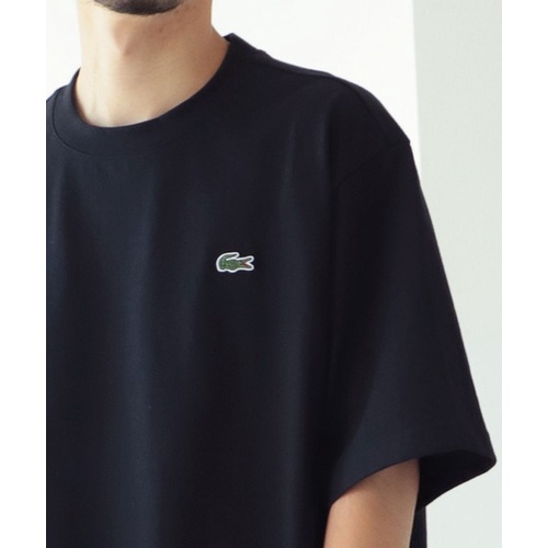 lacoste-beams-big-croco-เสื้อยืดลําลองแฟชั่นสําหรับผู้ชายผู้หญิงแขนสั้นพิมพ์ลายจระเข้