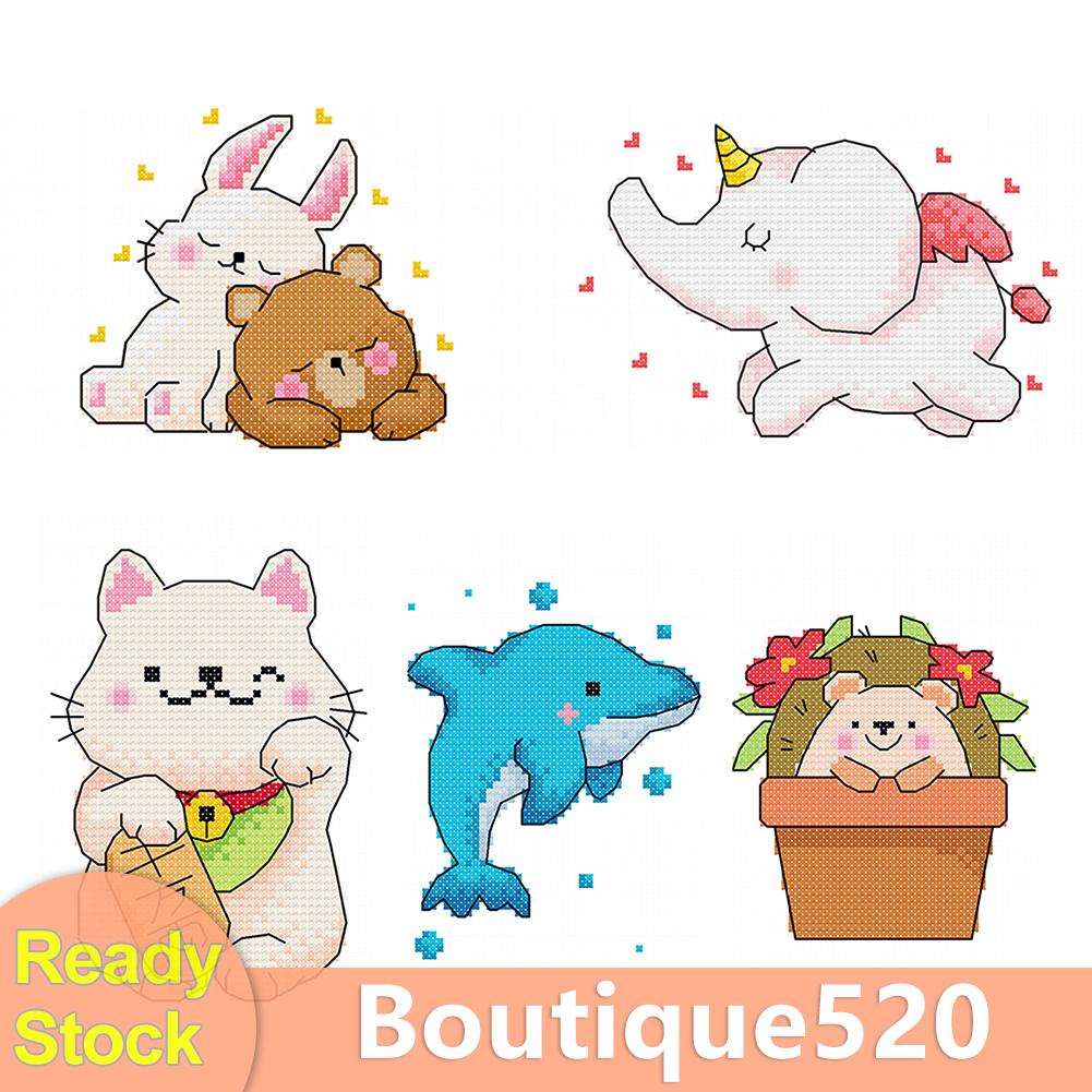 bou-25x20ซม-diy-ชุดปักครอสติสผ้าใบลายการ์ตูนสัตว์-11ct