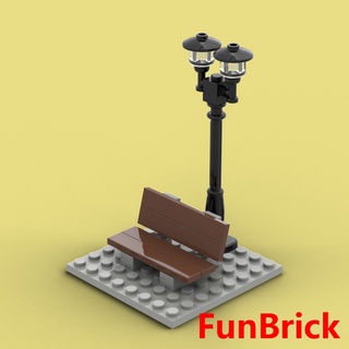 [Funbrick] ของเล่นเก้าอี้และโคมไฟถนน Moc สําหรับเด็ก